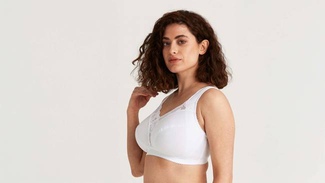 Soutien-gorge élégant en coton avec maintien sans armatures  et une coupe ajustée

