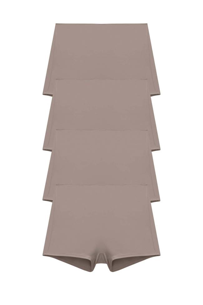 Lot de 4 Recycled Comfort shorty culotte taupe