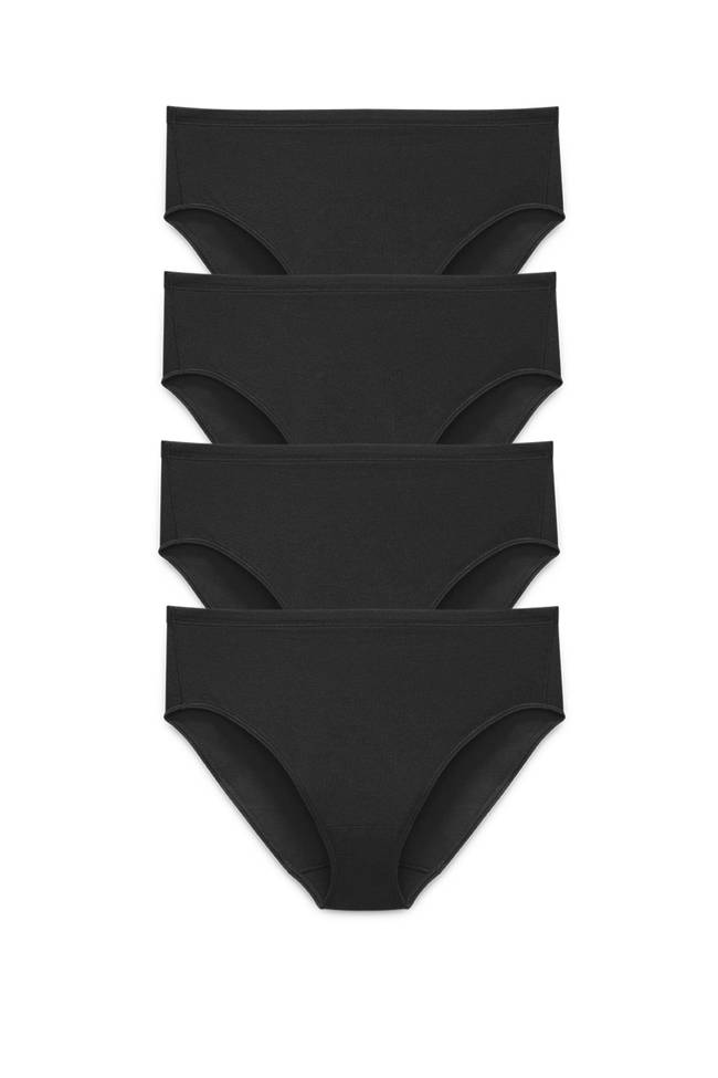 Lot de 4 Culotte midi ORGANIC COTTON noir