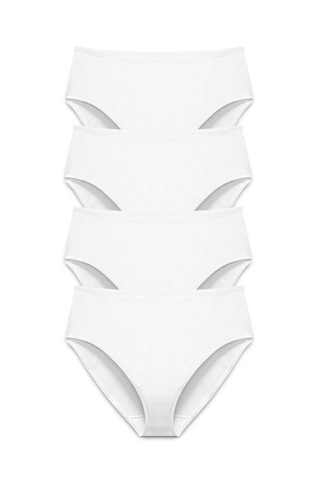 Lot de 4 Culotte midi ORGANIC COTTON blanc