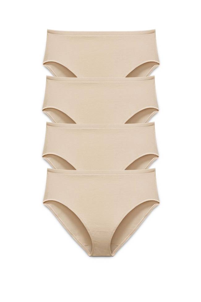 Lot de 4 Culotte midi ORGANIC COTTON beige