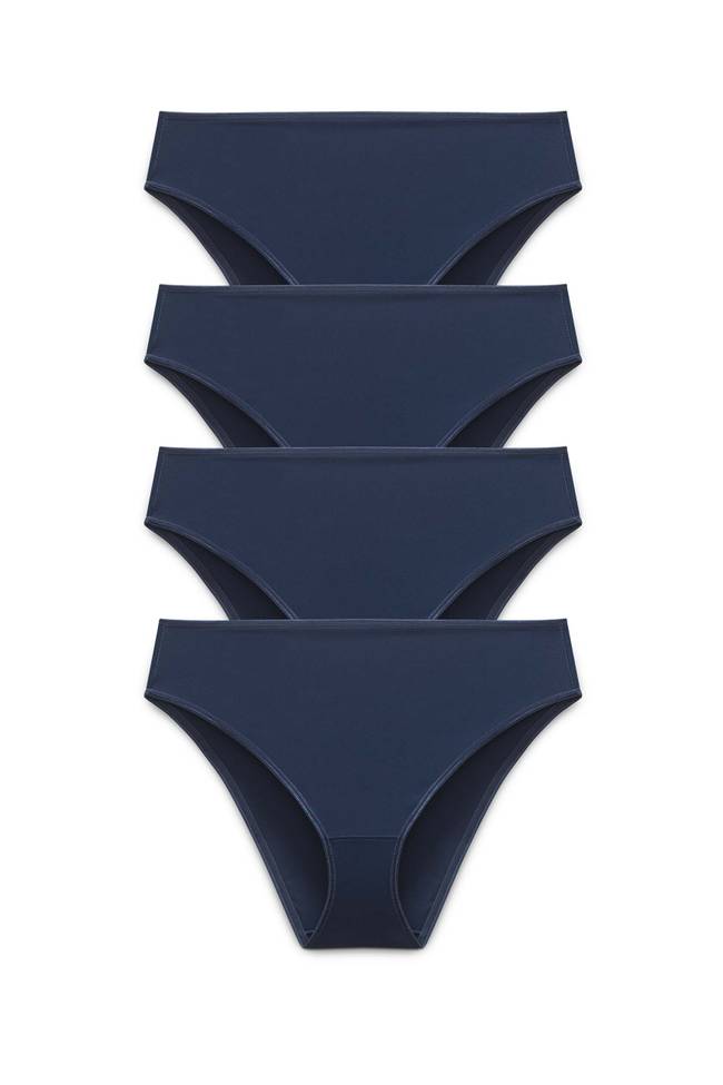 Lot de 4 Recycled Comfort culotte brésilienne Bleu Foncé