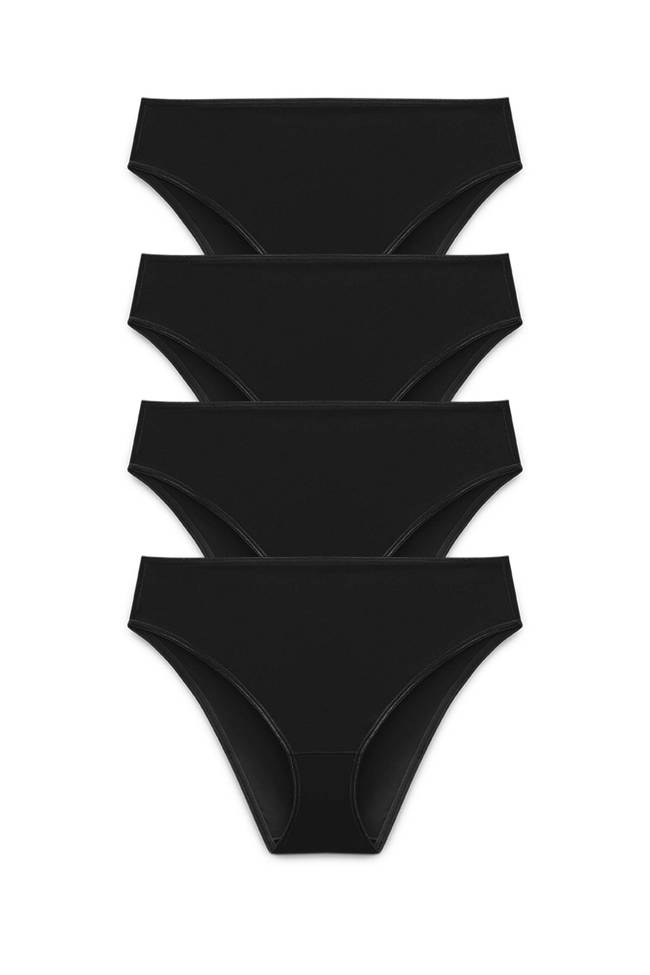 Lot de 4 Recycled Comfort culotte brésilienne noir