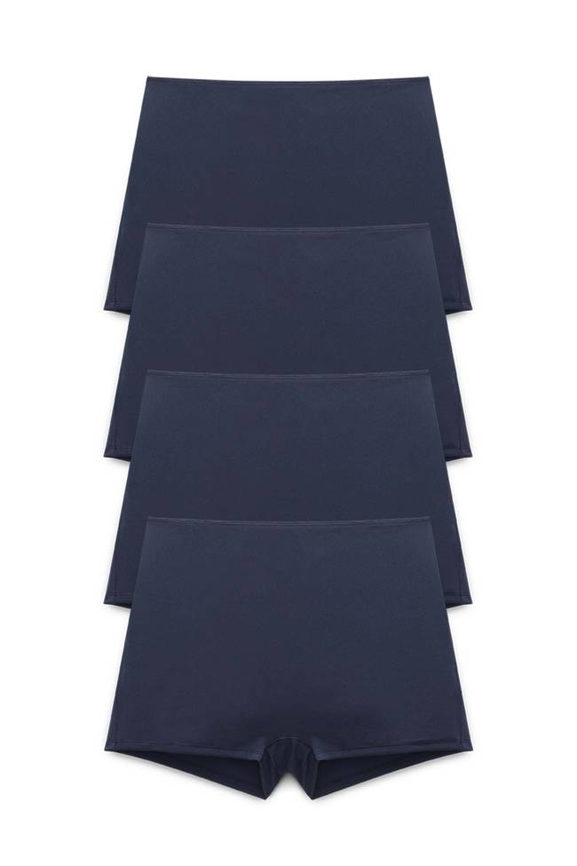 Lot de 4 Recycled Comfort shorty culotte Bleu Foncé