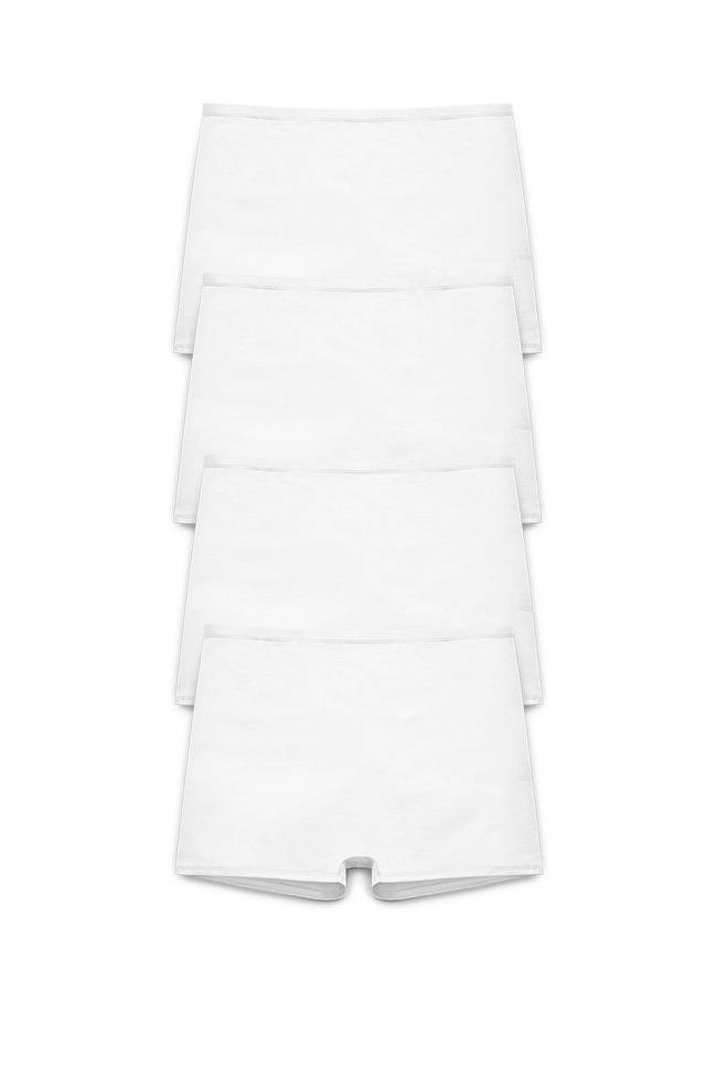 Lot de 4 Culotte shorty ORGANIC COTTON blanc