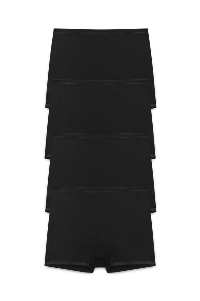 Lot de 4 Culotte shorty ORGANIC COTTON noir