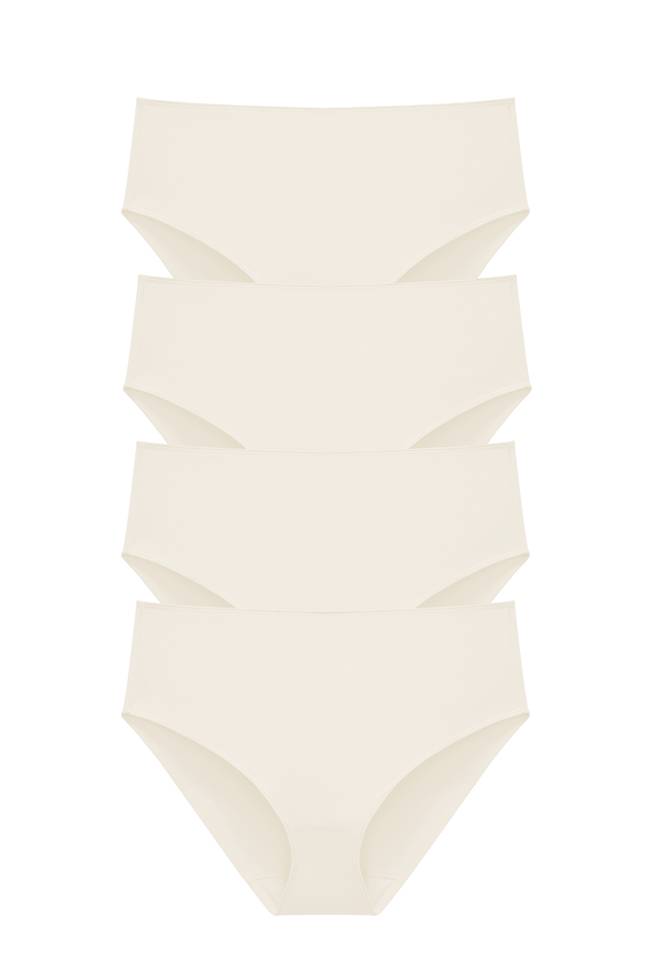 Lot de 4 Recycled Comfort culotte midi champagne