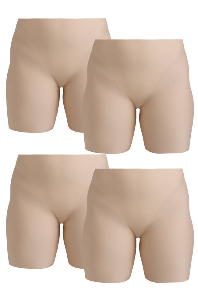Lot de 4 Culotte Cool Sensation à jambes longues - Doublée sur le devant beige