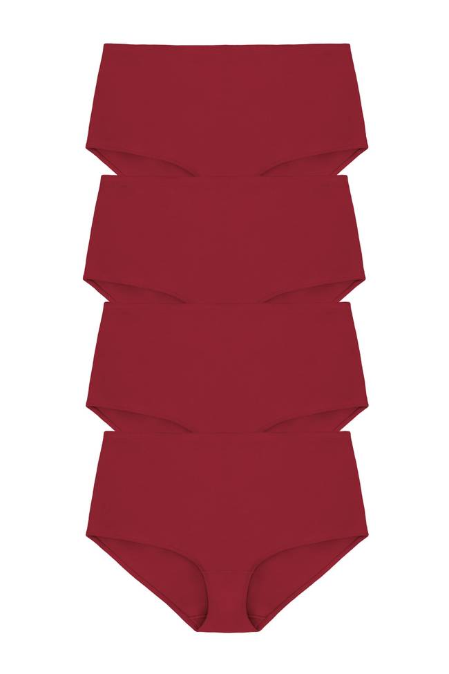 Lot de 4 Culotte maxi ORGANIC COTTON rouge