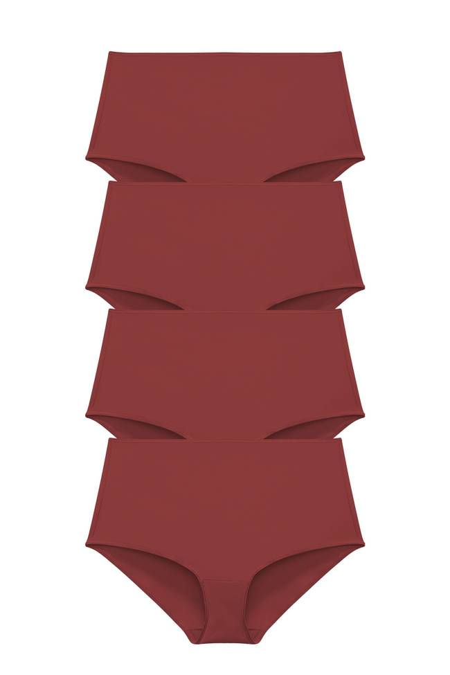 Lot de 4 Recycled Comfort maxi culotte rouge
